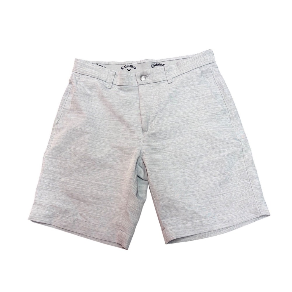 Callaway Mens Golf Shorts Gray Heather Performance Stretch Flat Front Size 30
